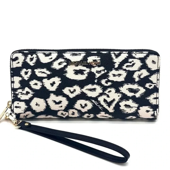 Michael Kors Large Continental Wallet Wristlet Black Multi - Picture 1 of 9